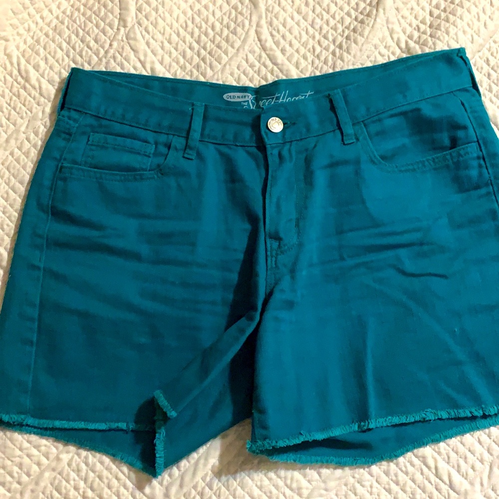 Old Navy blue-green denim shorts